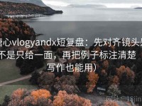 糖心vlogyandx短复盘：先对齐镜头是不是只给一面，再把例子标注清楚（写作也能用）