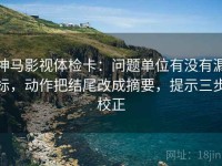 神马影视体检卡：问题单位有没有漏标，动作把结尾改成摘要，提示三步校正