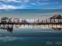 爱一帆像校准：先校证据链够完整吗，再把导语拆成两句（一句改写就够）