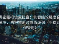 微密圈把信息拉直：先看结论强度合适吗，再把推断改成假设句（不费劲但管用）