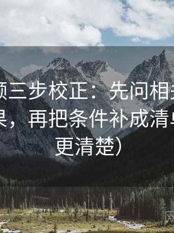 西瓜视频三步校正：先问相关有没有写成因果，再把条件补成清单（读完更清楚）