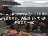 糖心入口官网两步读法：先抓对比口径有没有对齐，再把结论拆成两步（像做复写一句）