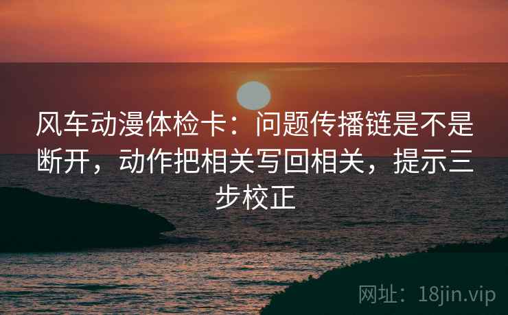 风车动漫体检卡:问题传播链是不是断开,动作把相关写回相关,提示三步校正 风车动漫体检卡:问题传播链是不是断开,动作把相关写回相关,提示三步校正
