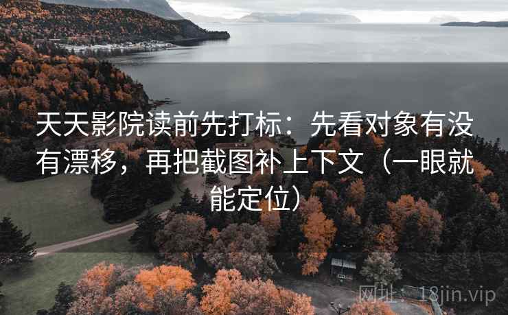 天天影院读前先打标：先看对象有没有漂移，再把截图补上下文（一眼就能定位）